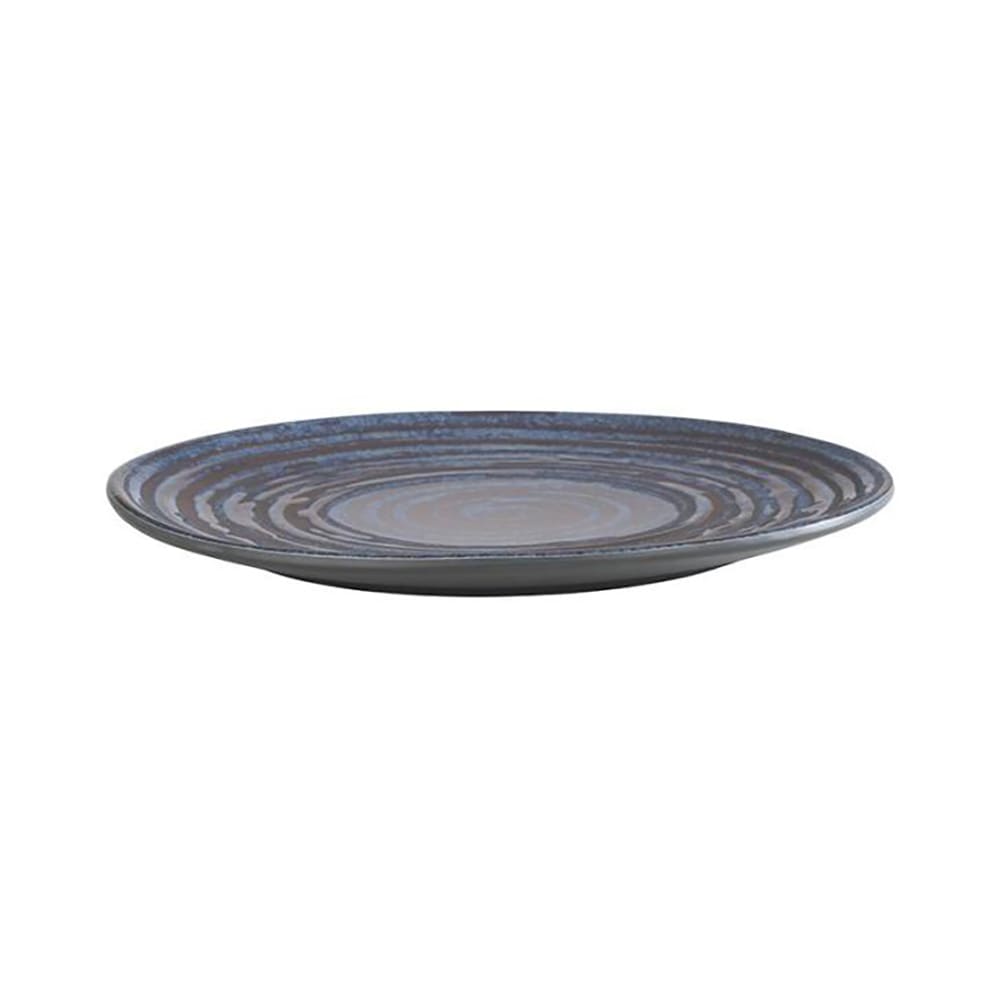 634-APS85027 8 1/2" Round Melamine Dinner Plate, Grey/Blue