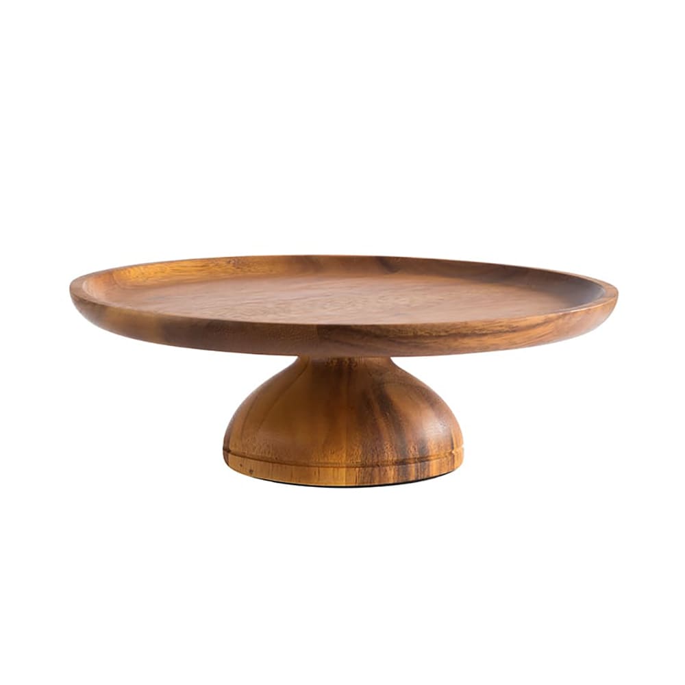 634-APS33292 9 1/2" Round Cake Stand - 3 1/8"H, Acacia Wood