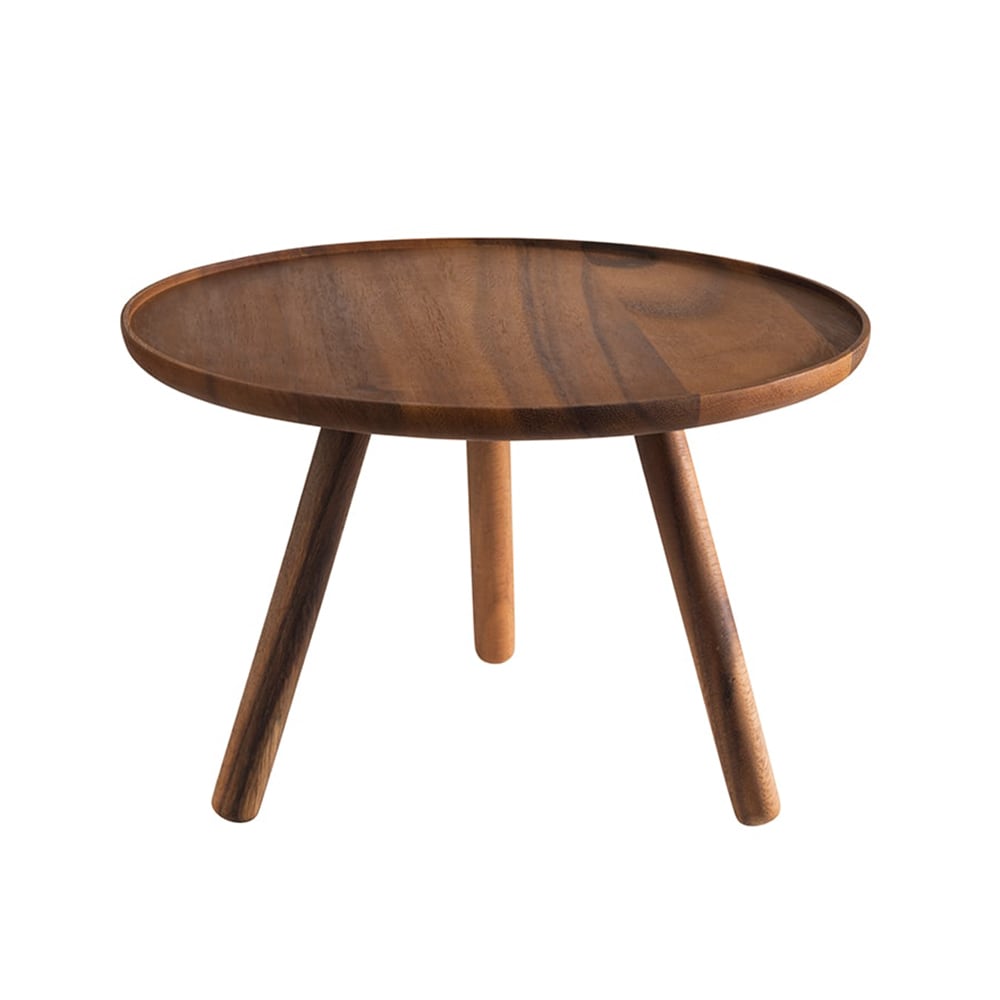 634-APS15622 12" Round Buffet Stand - 7 7/8"H, Acacia Wood