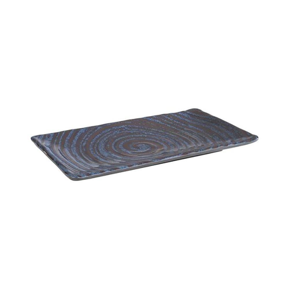 634-APS85025 Rectangular Serving Tray - 9 1/4" x 5 3/8", Melamine, Grey/Blue
