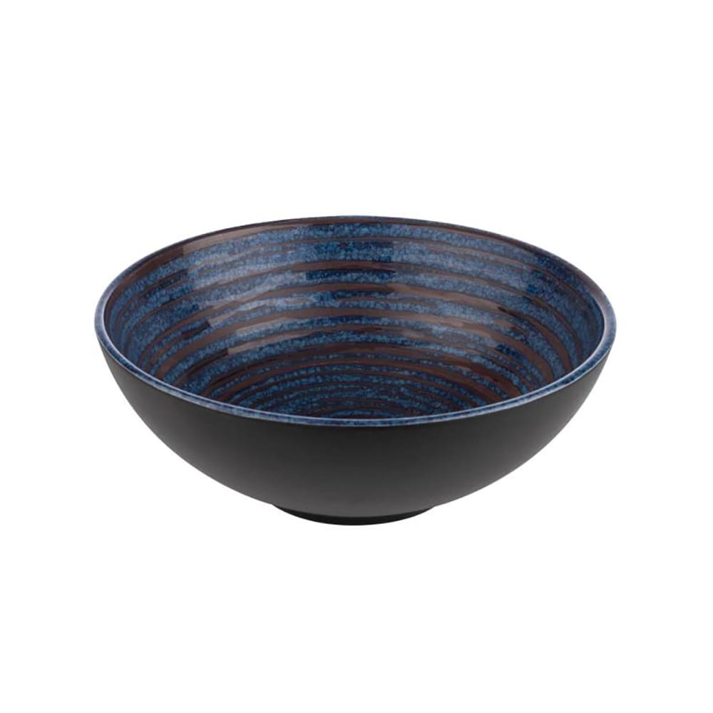 634-APS85038 60 oz Round Melamine Bowl, Grey/Blue