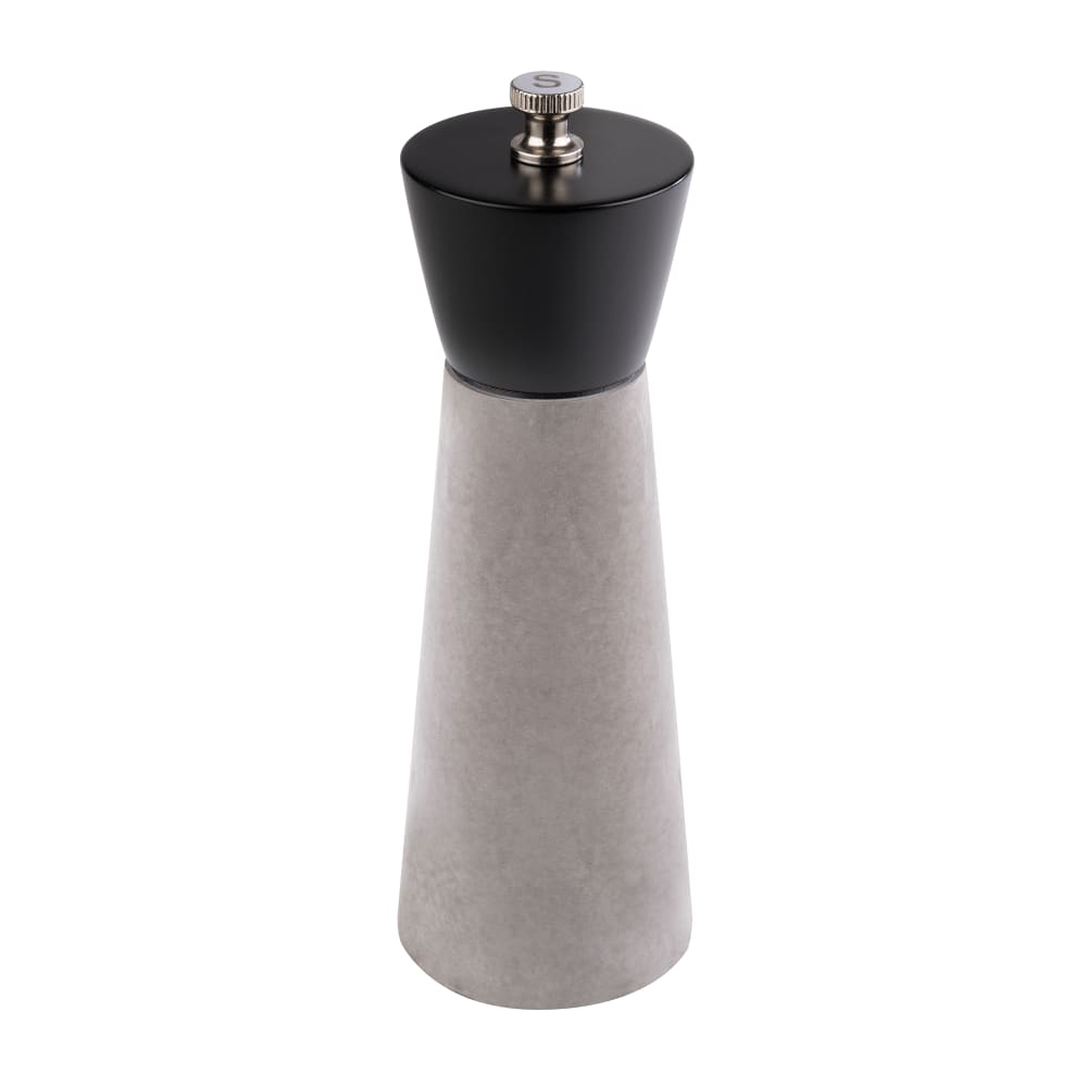 634-APS40539 7 1/8"H Salt Grinder - Concrete, Black/Gray