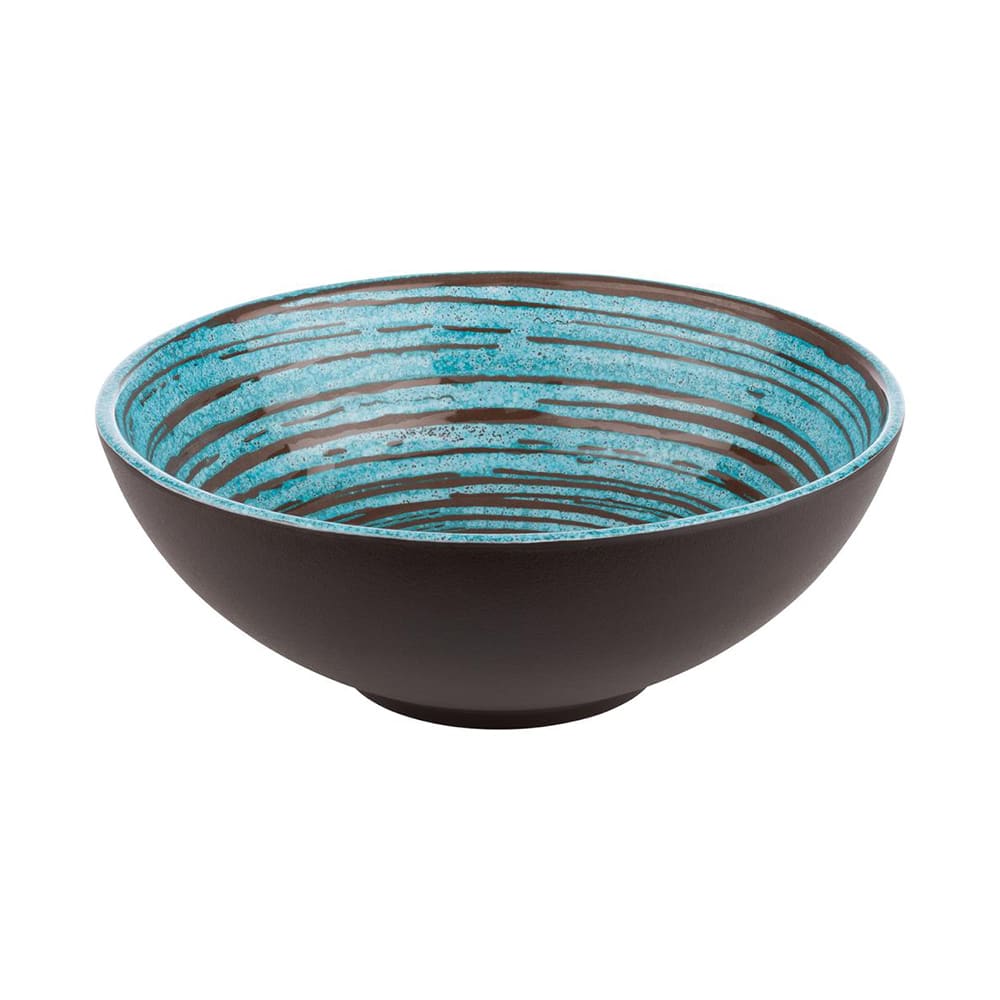 634-APS85208 60 oz Round Melamine Bowl, Brown/Blue