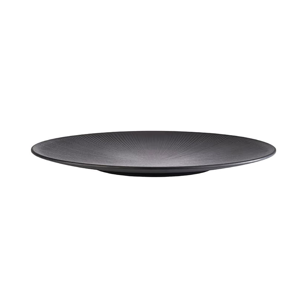 634-APS85066 16 1/2" Round Melamine Dinner Plate, Black