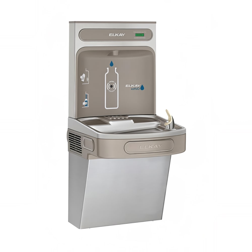 Elkay EZS8WSSK Wall Mount Drinking Fountain w/ Bottle Filler - Non Filtered, Refrigerated, Stainless