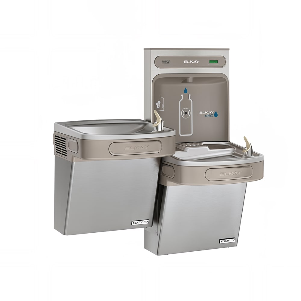 189-EZSTLG8WSSK Wall Mount Bi Level Drinking Fountain w/ Bottle Filler - Non Filtered, Refrigerat...
