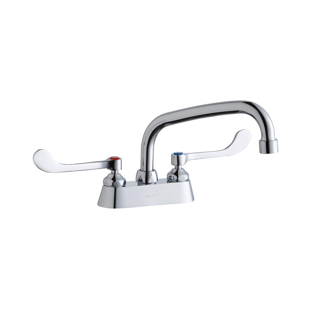 189-LK406AT10T4 Deck Mount Faucet w/ 10" Swing Spout & 4" Wrist Blade Handles - 4&q...