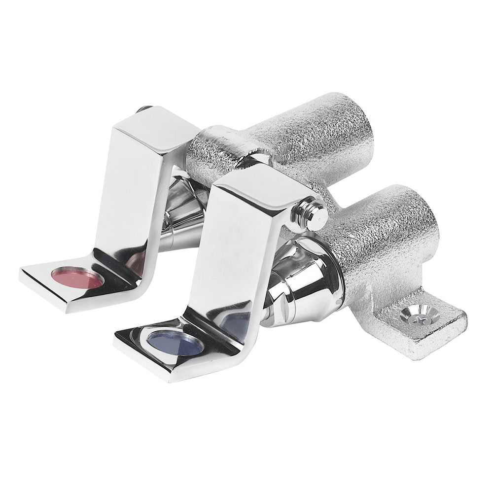 189-LK399A Floor Mount Double Foot Valve, Chrome Plated