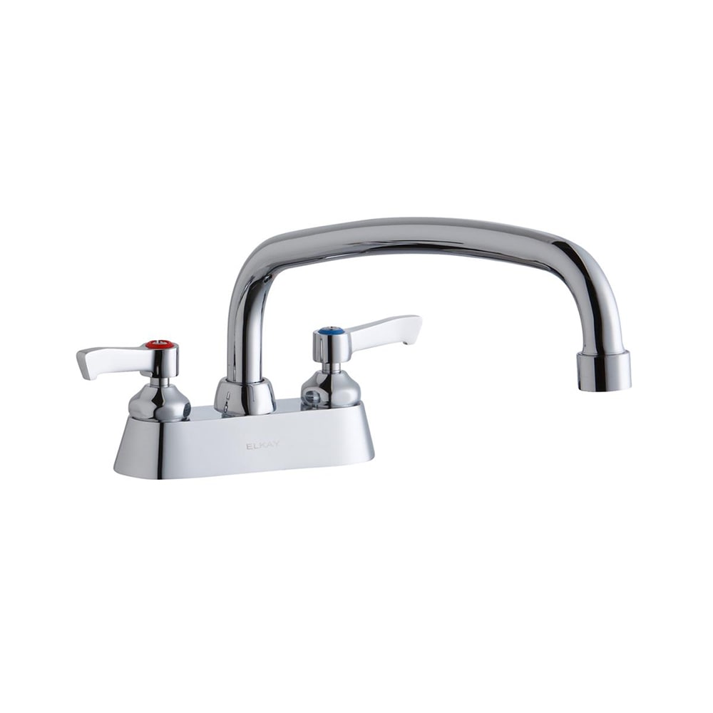 189-LK406AT12L2 Deck Mount Faucet w/ 12" Swing Spout & 2" Lever Handles - 4" C...