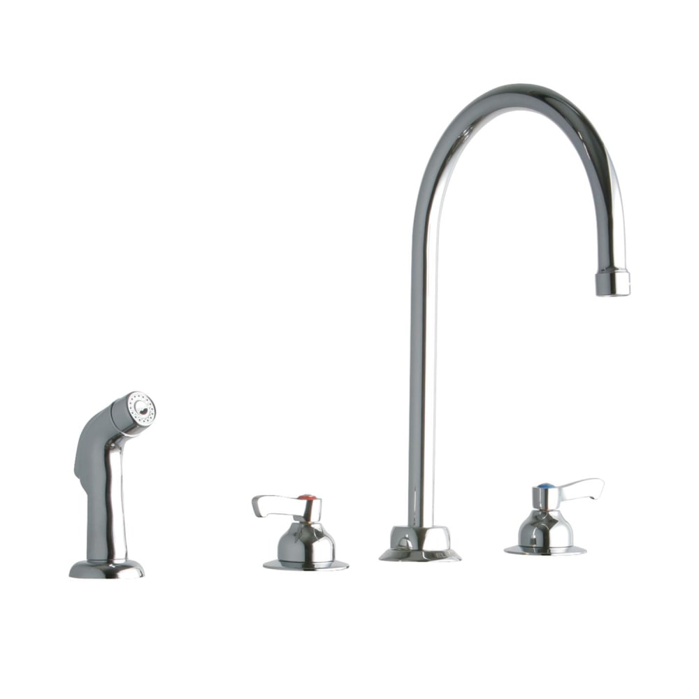 189-LK801GN08L2 Deck Mount Faucet w/ Side Spray - 8" Gooseneck Spout & 2" Lever Han...