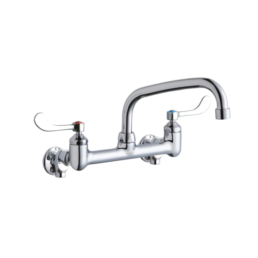 189-LK940AT08T4S Splash Mount Faucet w/ 8" Arched Swing Spout & 4" Wrist Blade Hand...
