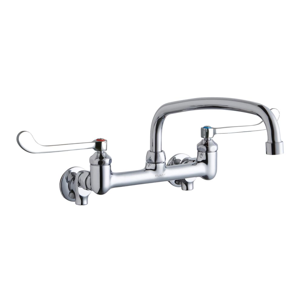189-LK940AT12T6S Splash Mount Faucet w/ 12" Arched Swing Spout & 6" Wrist Blade Han...