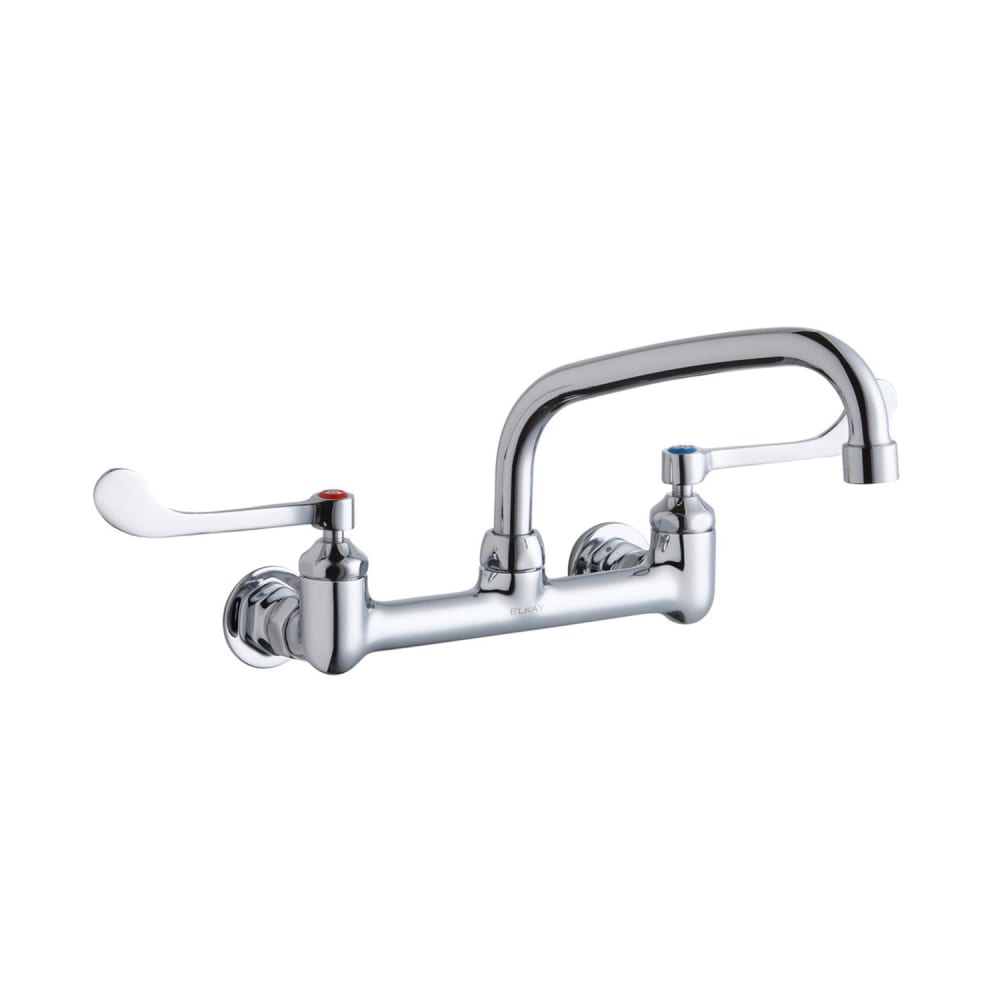 189-LK940AT08T6H Splash Mount Faucet w/ 8" Arched Swing Spout & 6" Wrist Blade Hand...