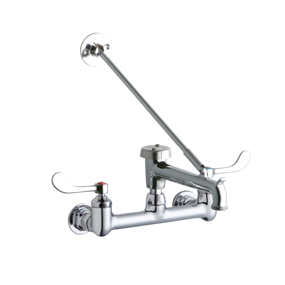 189-LK940BP07T4H Splash Mount Faucet w/ 7" Polished Bucket Hook Spout & 4" Wrist Bl...