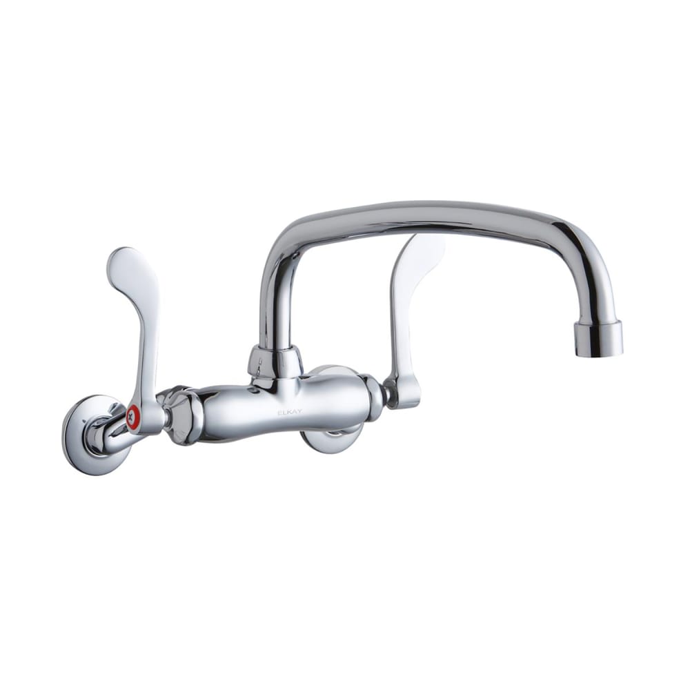 189-LK945AT12T4T Splash Mount Faucet w/ 12" Arched Swing Spout & 4" Wrist Blade Han...