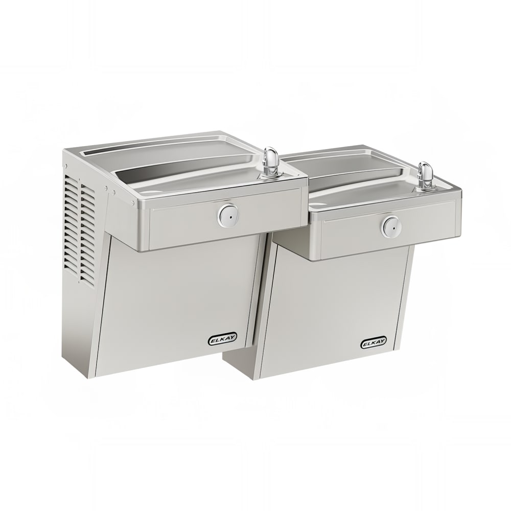 189-LVRCTL8SC Wall Mount Bi Level Drinking Fountain - Filtered, Refrigerated, Stainless