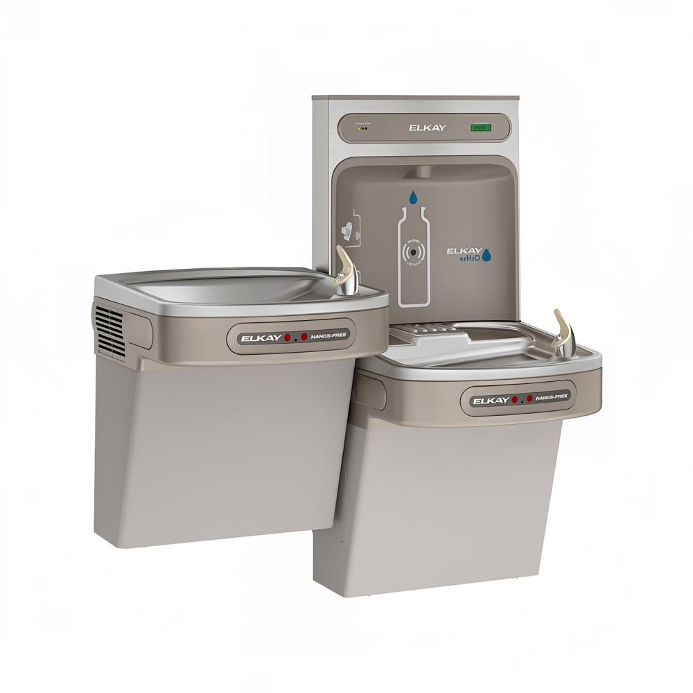 189-LZOOTL8WSLK Wall Mount Bi Level Drinking Fountain w/ Bottle Filler - Filtered, Refrigerated,...