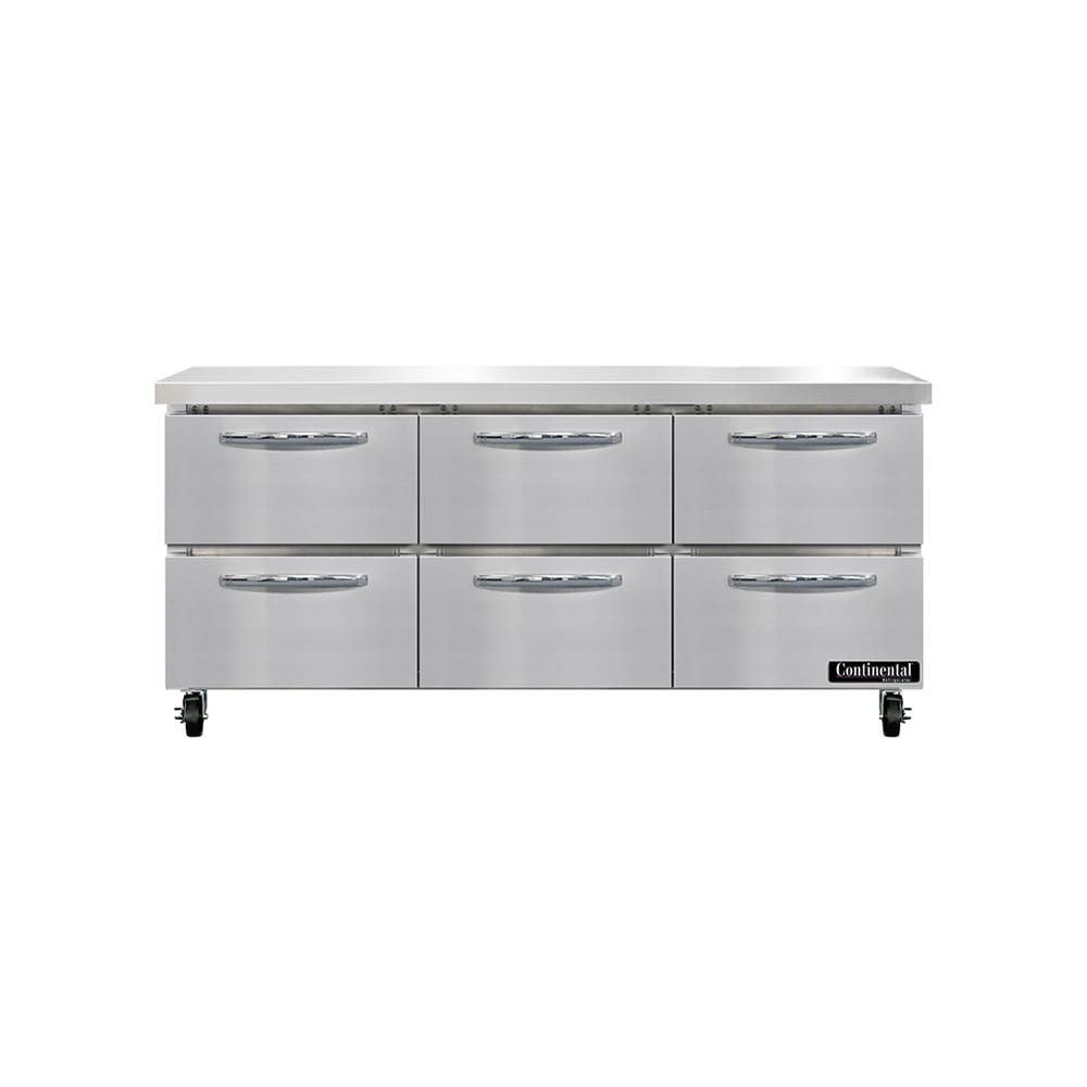 160-SW72ND 72" Worktop Refrigerator w/ (3) Sections, 115v