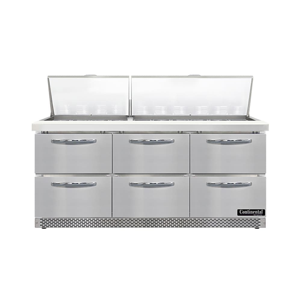 160-SW72N30MHGLFBD 72" Sandwich/Salad Prep Table w/ Refrigerated Base, 115v