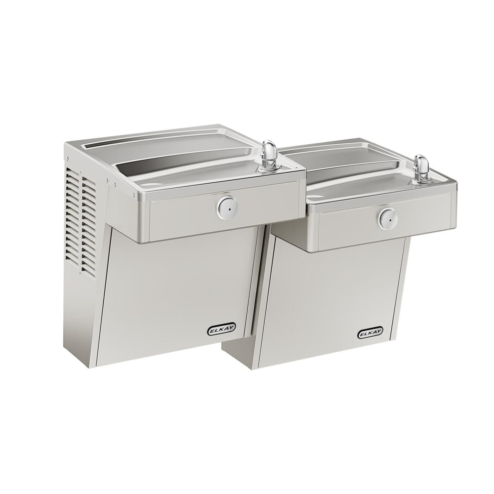 Elkay VRCTL8SC Wall Mount Bi Level Drinking Fountain - Non Filtered, Refrigerated, Stainless