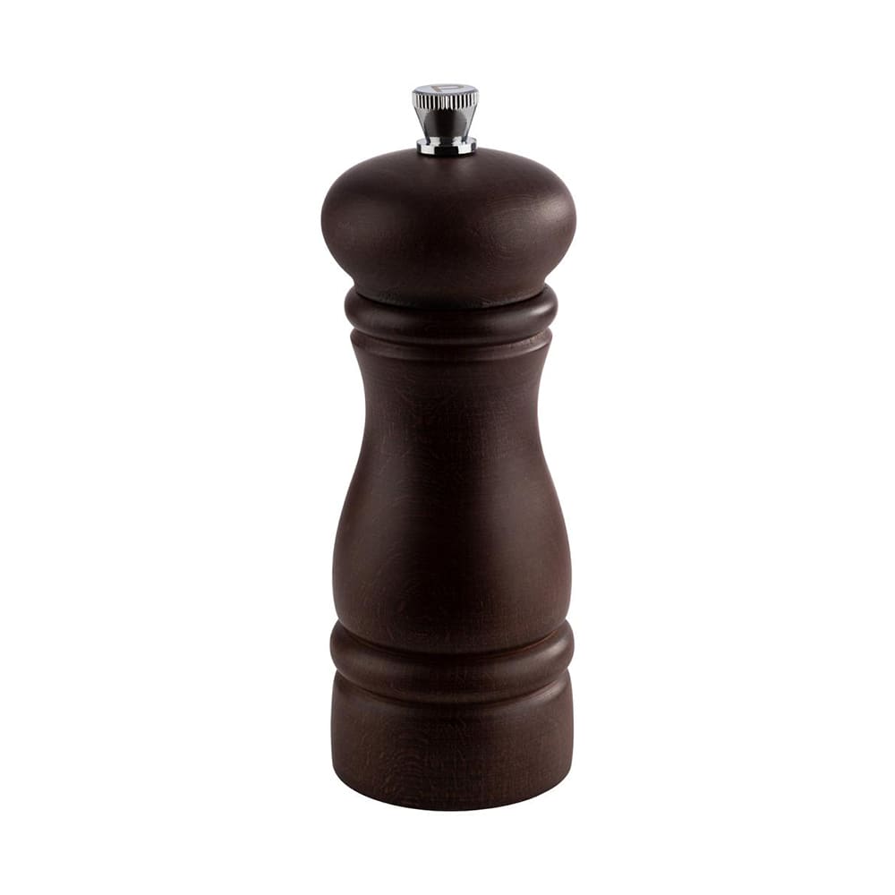 634-APS40571 6"H Pepper Mill - German Beachwood, Dark Brown