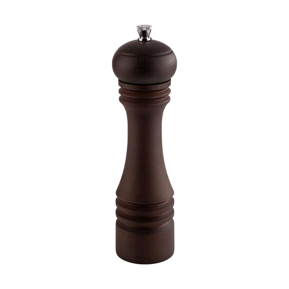 634-APS40577 9"H Salt Grinder - German Beachwood, Dark Brown