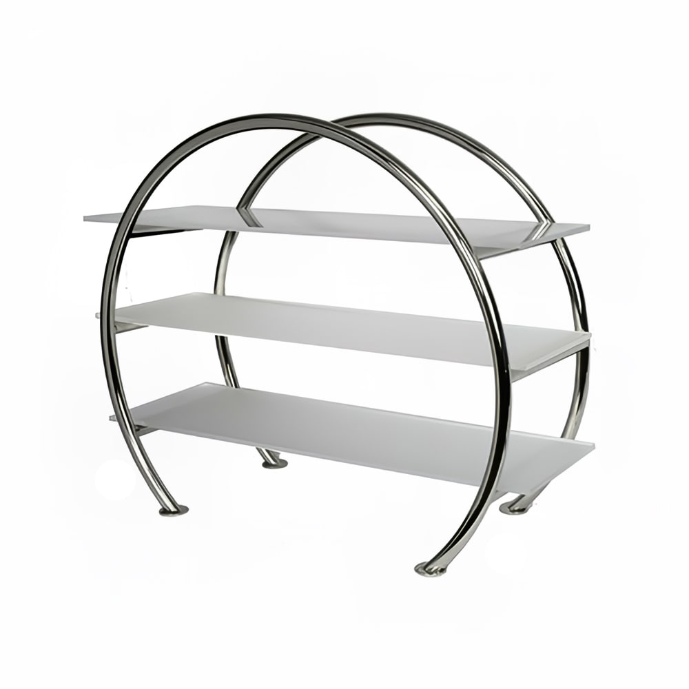 969-1755G 3 Level Circular Display Stand - 33" x 13 5/8", Stainless Steel