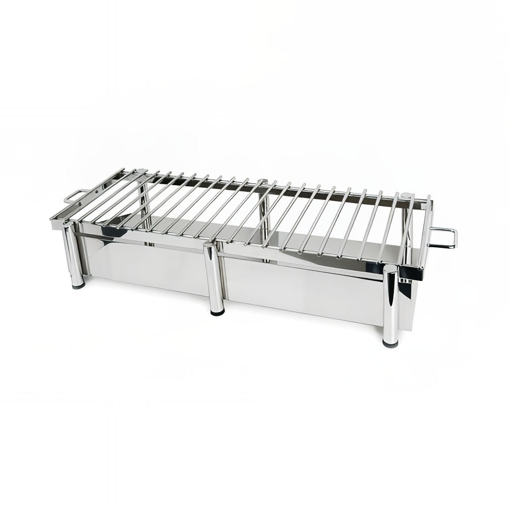 969-3259G Rectangular Pillared Grill Stand - 41 1/2"L x 11 1/2"W x 10"H, Stainless...
