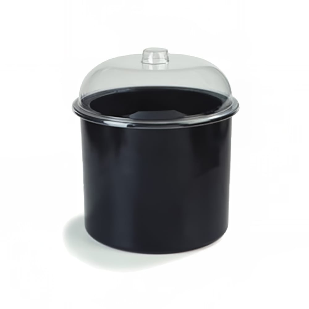 969-7001INS 3 gal Buffet Ice Cream Crock w/ Lid, Stainless Steel, Black