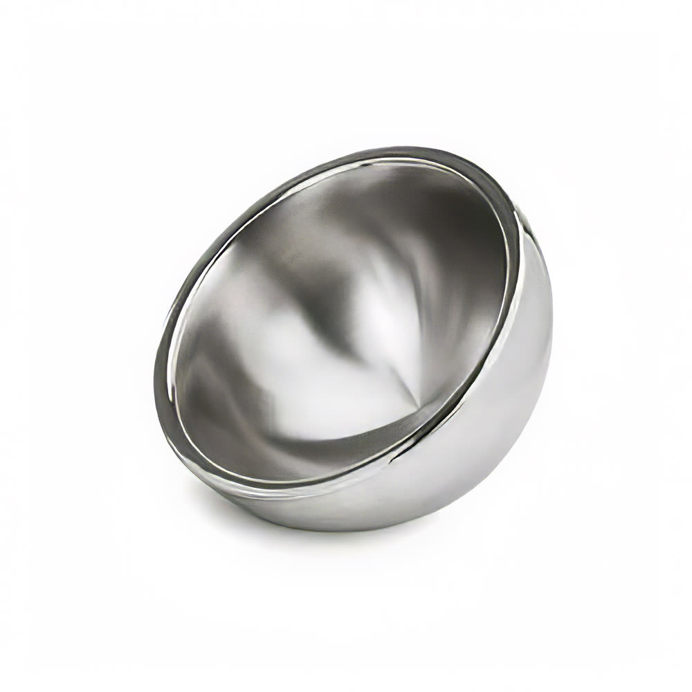 969-7208 50 oz Round Dual Angle Bowl - Hammered Stainless Steel