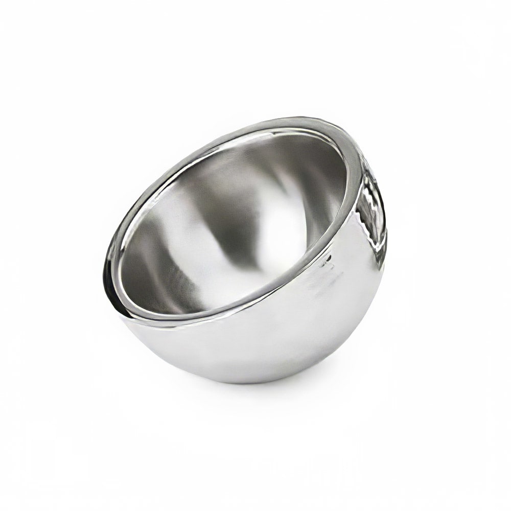 969-7206 20 oz Round Dual Angle Bowl - Hammered Stainless Steel