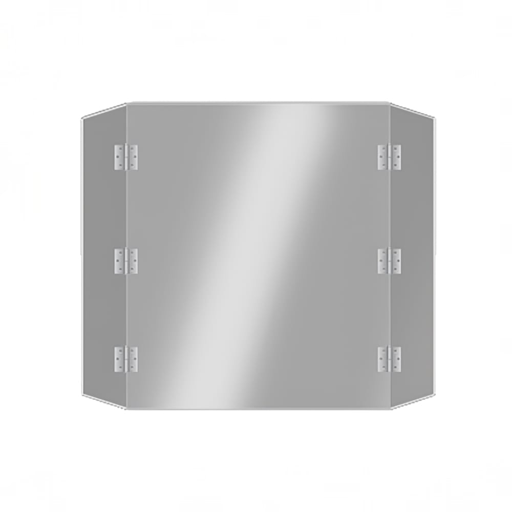 969-8532AC 3 Sided Folding Buffet Shield - 30"W x 11"D x 35 1/2"H, Polycarbonate,...