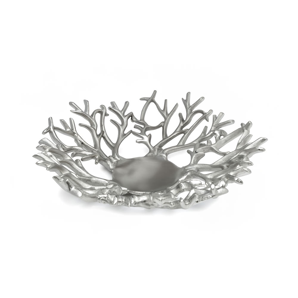 969-9445 12" Round Fruit Basket, Brushed Aluminum
