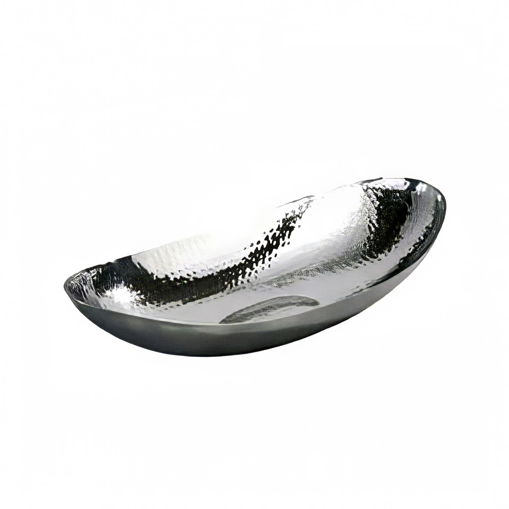 Eastern Tabletop 9334 Oblong Hammered Bread Tray - 13 1/2" x 7", Stainless, Mirror Finish