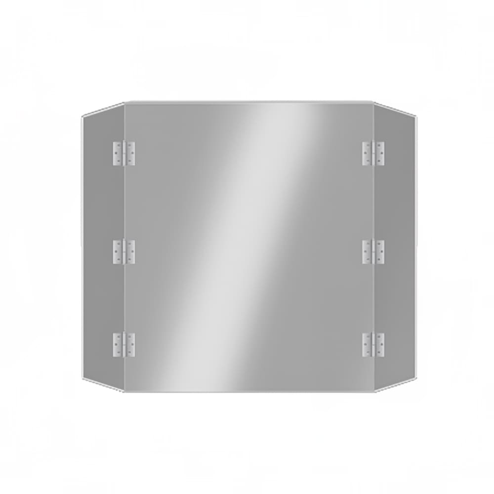 Eastern Tabletop 8534AC 3 Sided Folding Buffet Shield - 30"W x 11"D x 28"H, Polycarbonate, Clear