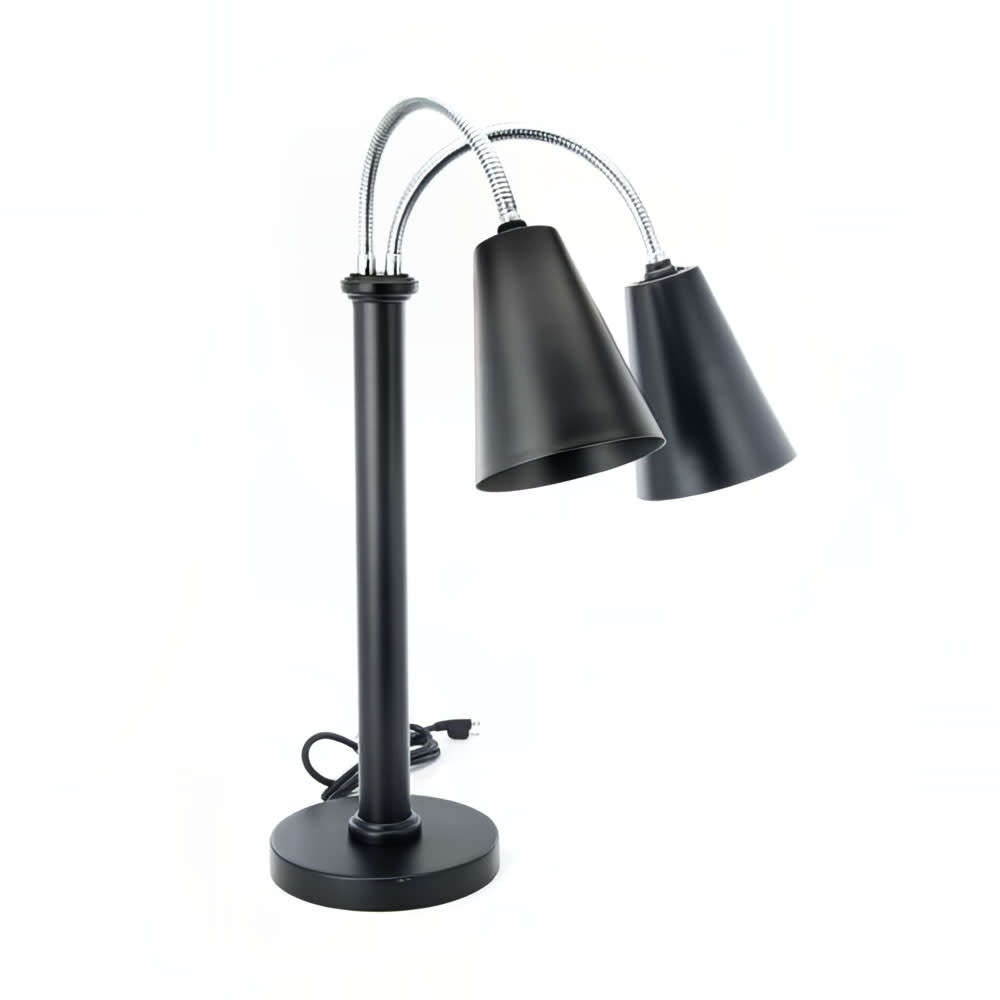 969-9642MB 6" Countertop Heat Lamp w/ Adjustable Arm - 2 Bulb, Built In Toggle Switch, 120v