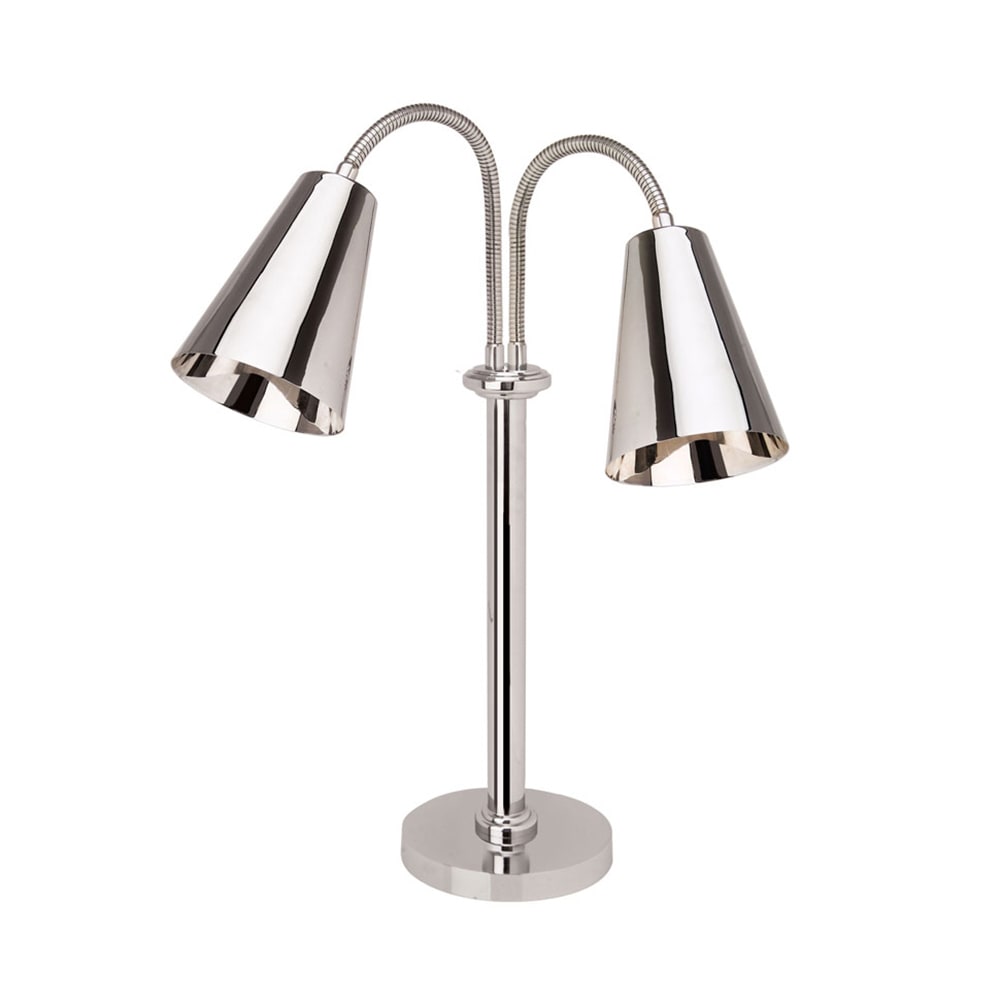 969-9642 2 Bulb Heat Lamp w/ Flexible Arm - Stainless Steel, 120v