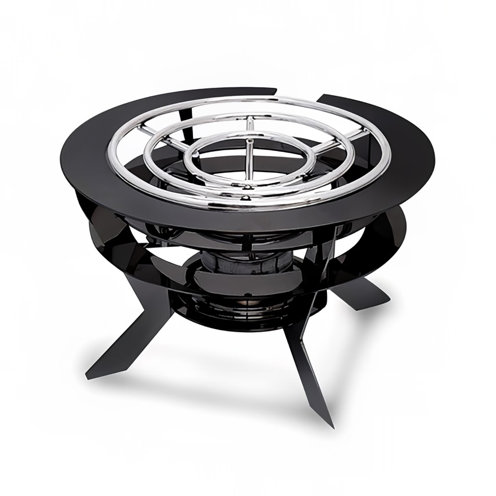 Eastern Tabletop LR-001MB 12" Round Cooking Station Stand - Stainless Steel, Black