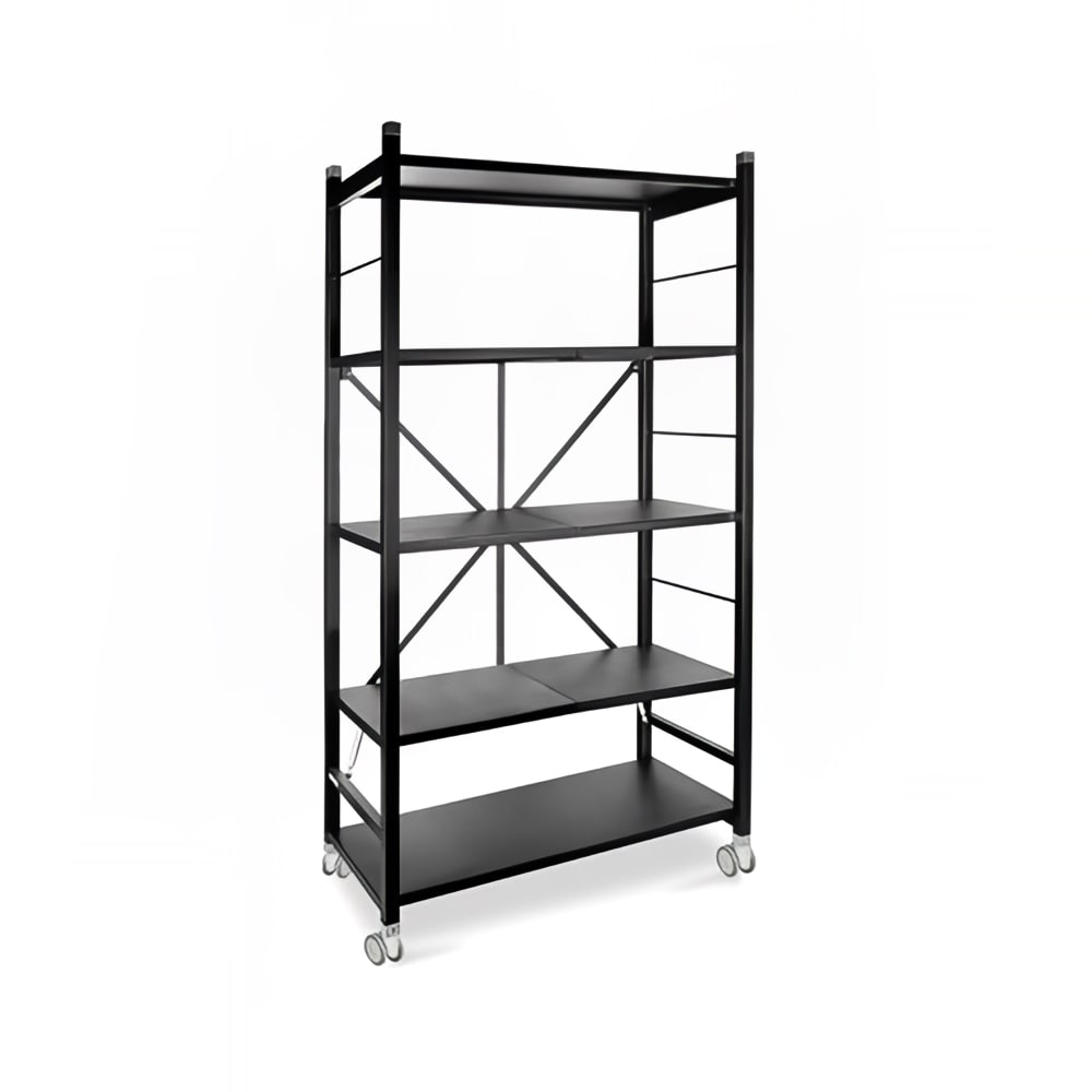 969-Z1000 Mobile Display Tower w/ (5) Shelves & Aluminum Frame - 36"L x 16 3/4"W x...
