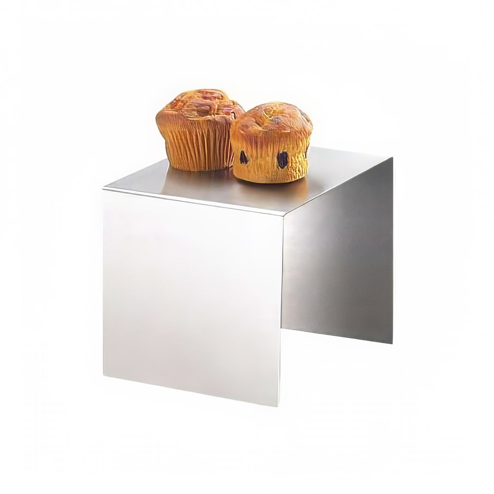 151-2396 7" Square Buffet Riser - 6"H, Stainless