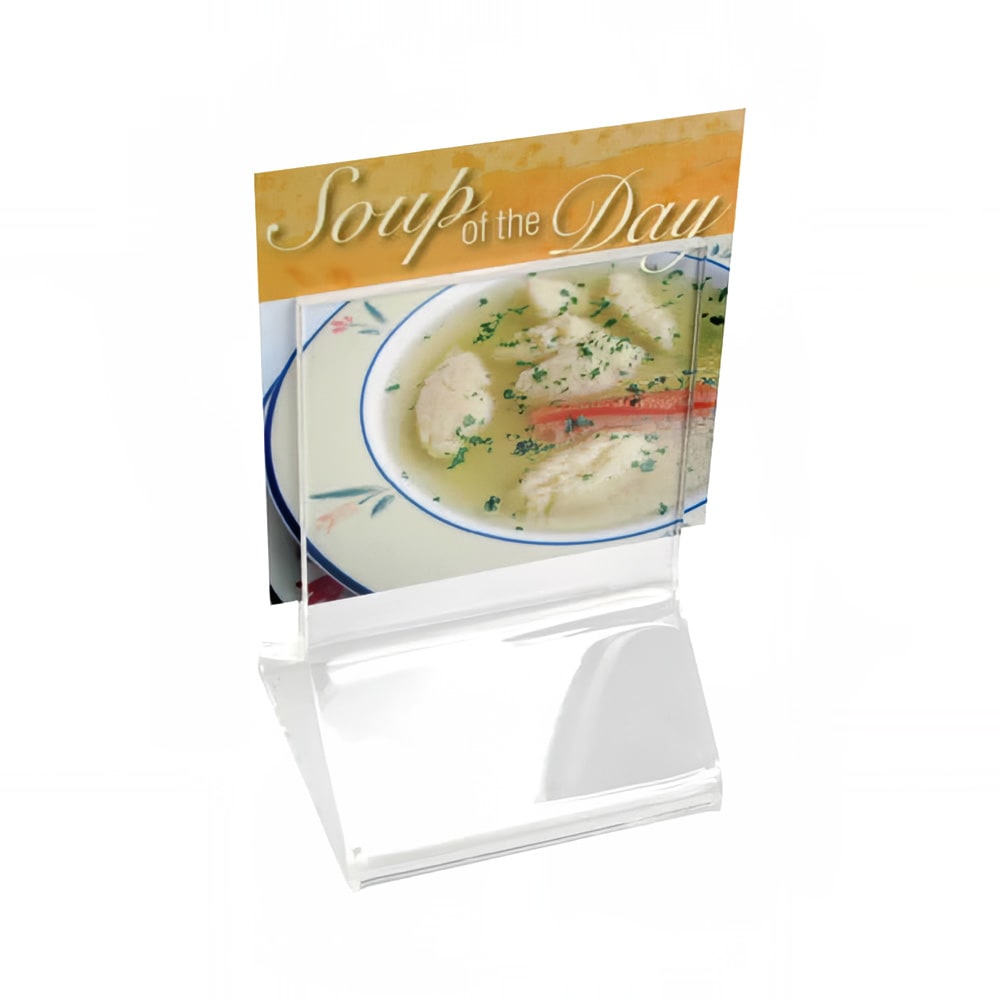 151-591 Tabletop Menu Card Holder - 2 1/4" x 2 1/4", Acrylic, Clear