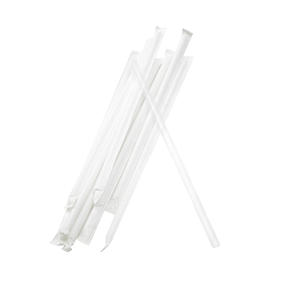D&W Fine Pack DSJW10500T 7 3/4" Wrapped Jumbo Straws Polypropylene