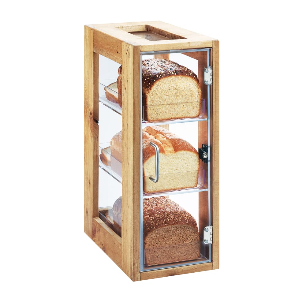 151-120499 3 Drawer Bread Case w/ Hinged Door - 8"W x 13"D x 20 1/2"H, Wood/Acryli...