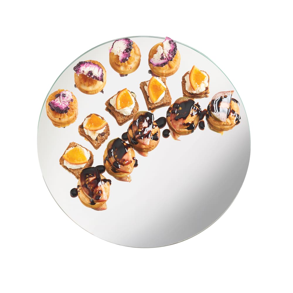 151-41416 16" Round Display Tray - Acrylic, Mirror