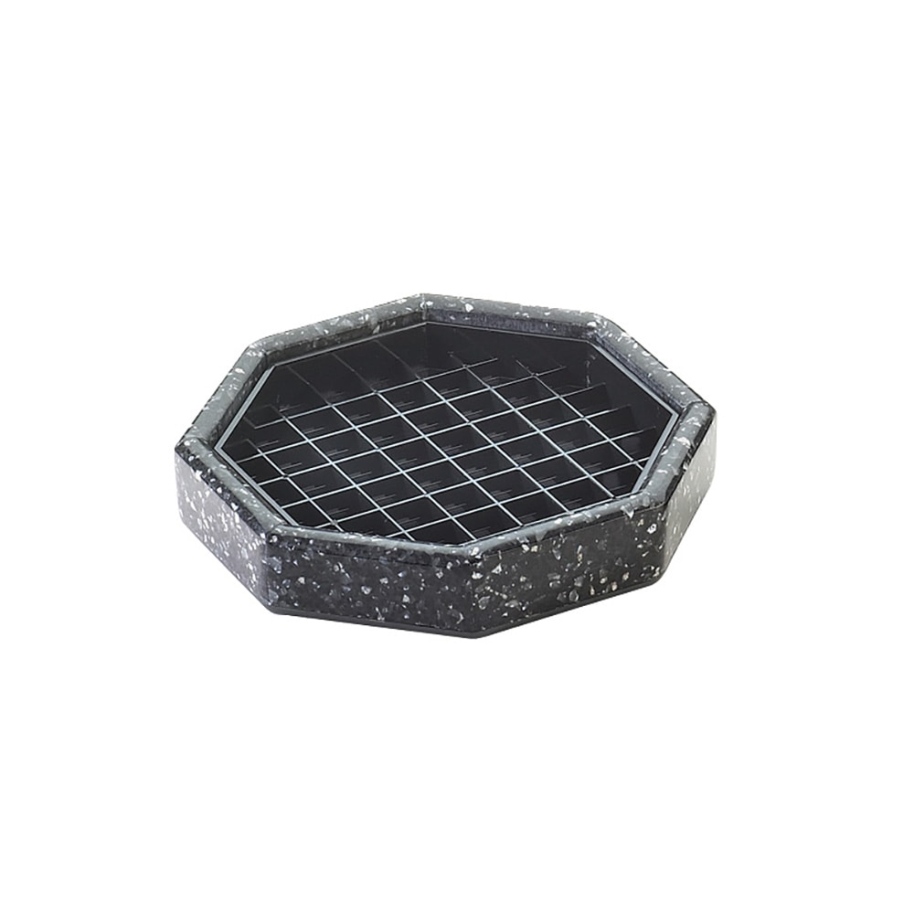 Cal-Mil 310-6-31 6" Octagon Stone Drip Tray - Plastic, Black Ice