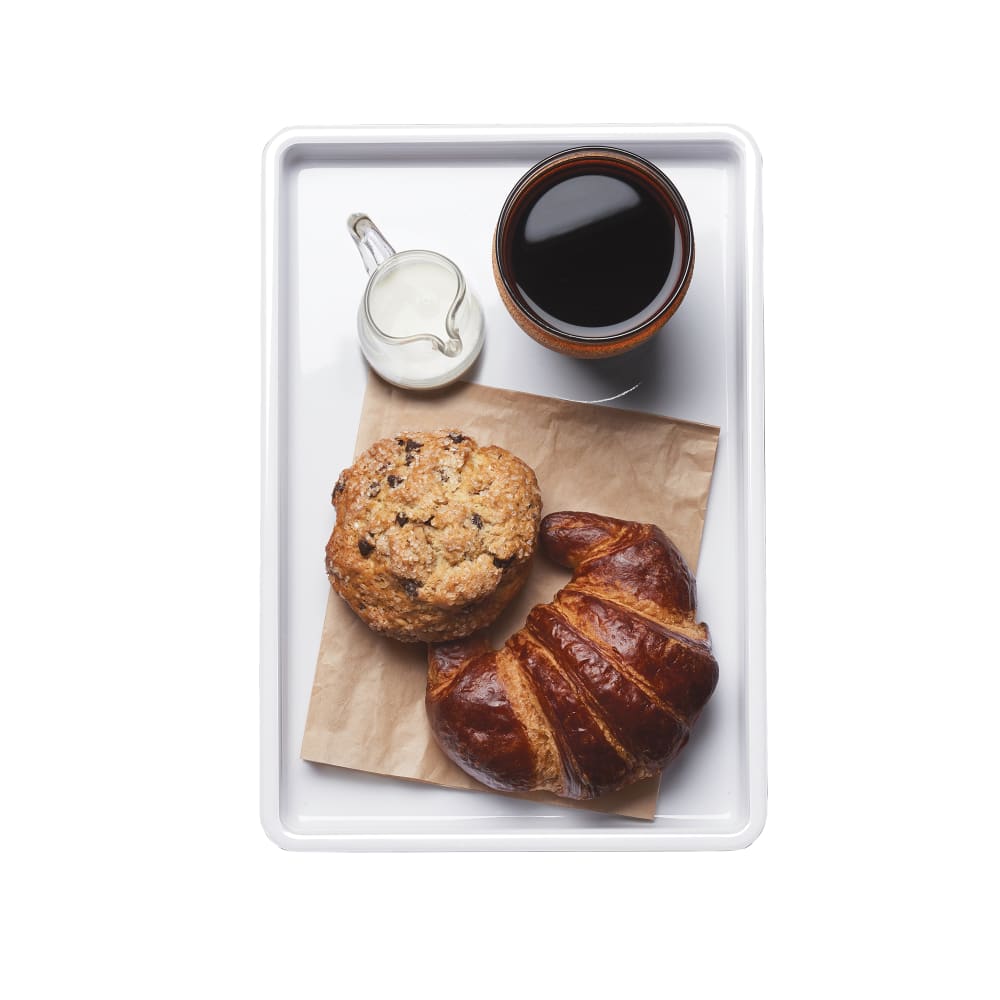 151-346315W Melamine Rectangular Room Service Tray - 13" x 9", White