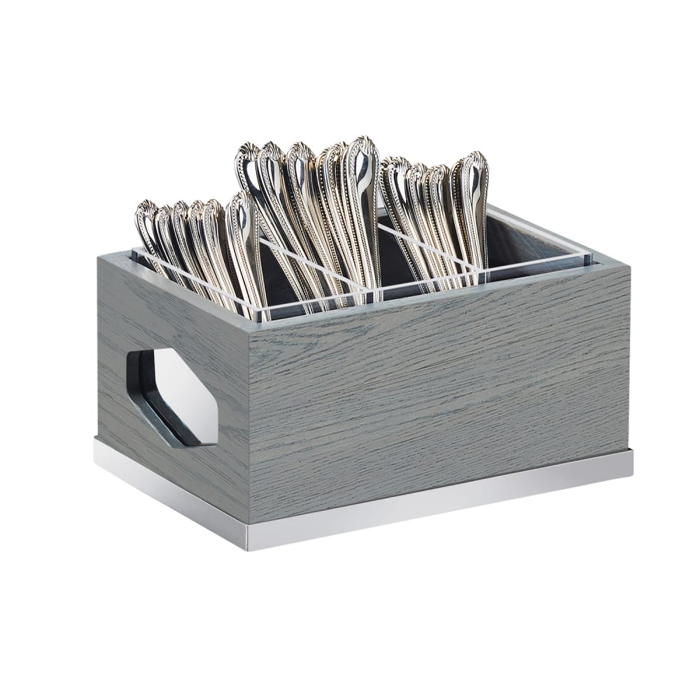 151-381183 Rectangular Silverware Caddie w/ (3) Sections, Ash