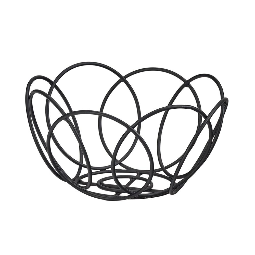 Cal-Mil 22009-13 6 1/2" Round Bread Basket - Wire, Black