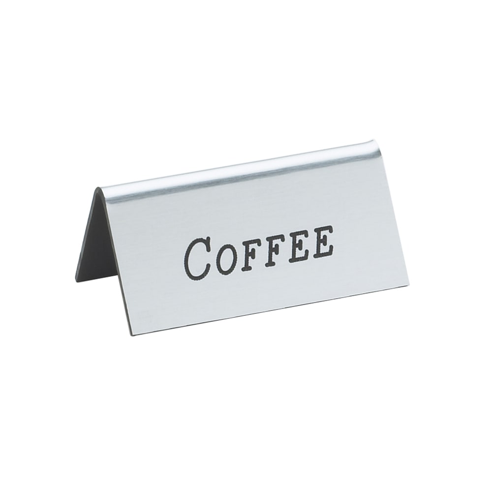 151-2281010 Coffee Table Tent Sign - 1 1/2" x 3", Silver