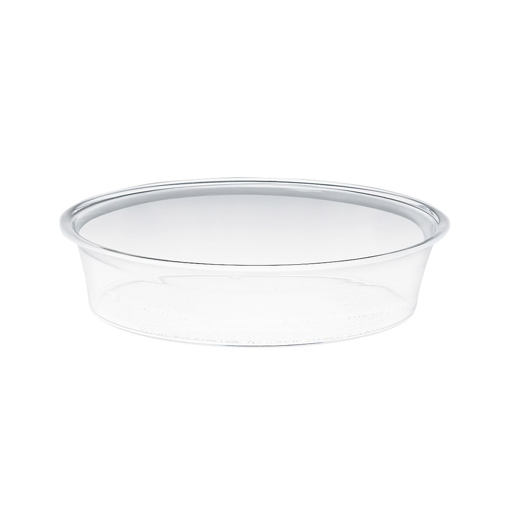 151-3161213 12" Round Turn N Serve® Tray - 3 1/2"D, Acrylic, Black